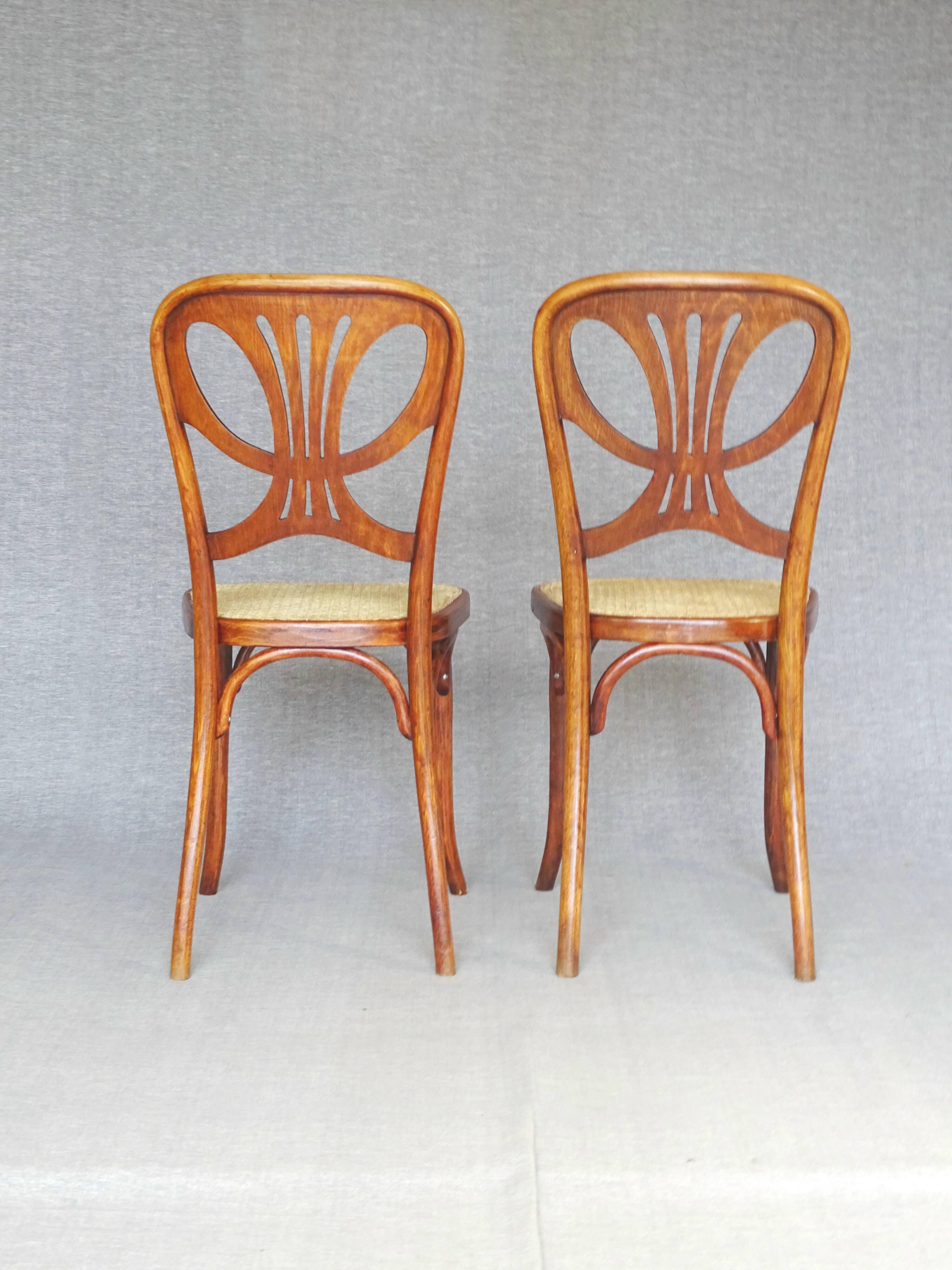 2  Chaises Thonet N°642, 1910, Art nouveau