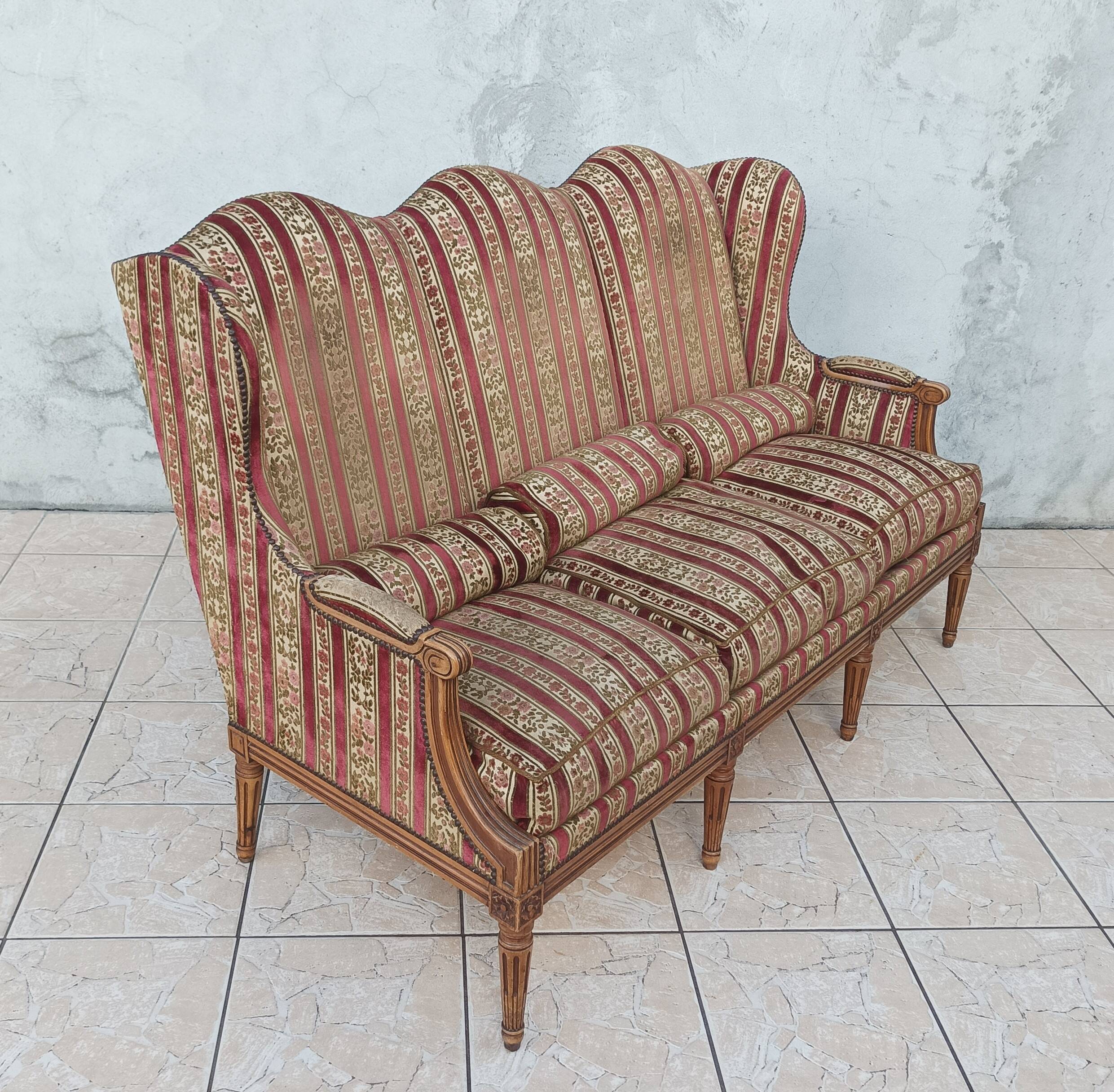 Canapé à oreilles Louis XVI