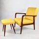 Fauteuil en tweed jaune, années 1970