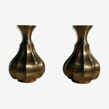 Pair of brass vase