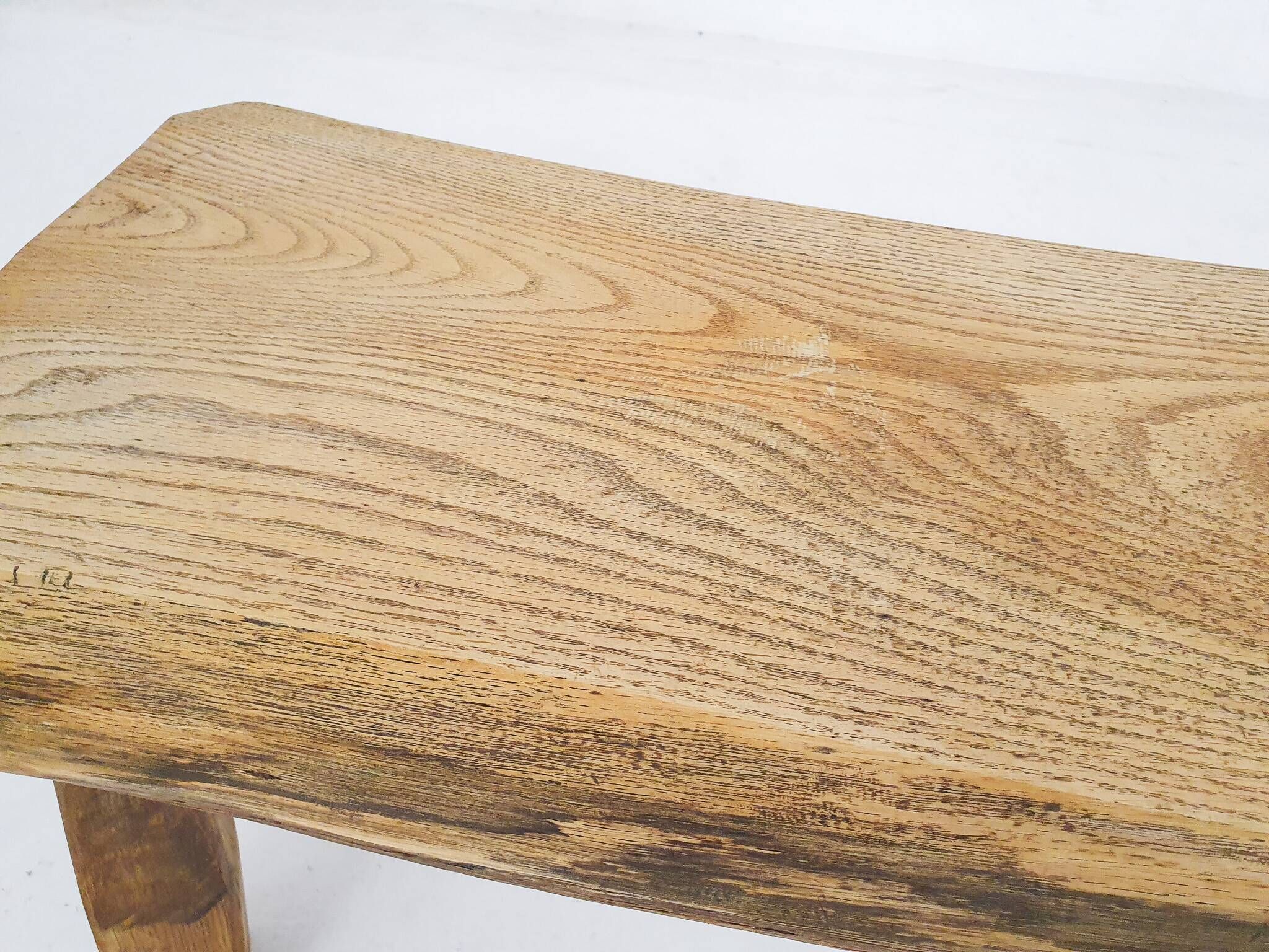 Solid oak side table, The Netherlands 1970's