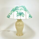 Pair of Tommaso Barbi Riviera palm tree table lamps from the 1970s with matching cushions.