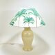 Paire de lampes de table Tommaso Barbi Riviera palmier années 1970 avec coussins assortis