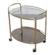 Brass and glass rolling trolley 1970