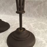 Pair of candle holders candlesticks candelabras cast iron candlesticks