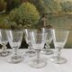 6 antique aperitif wine glasses in crystal "Caton" Saint Louis