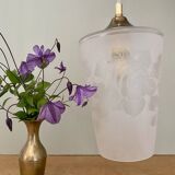 Vintage frosted glass globe pendant light