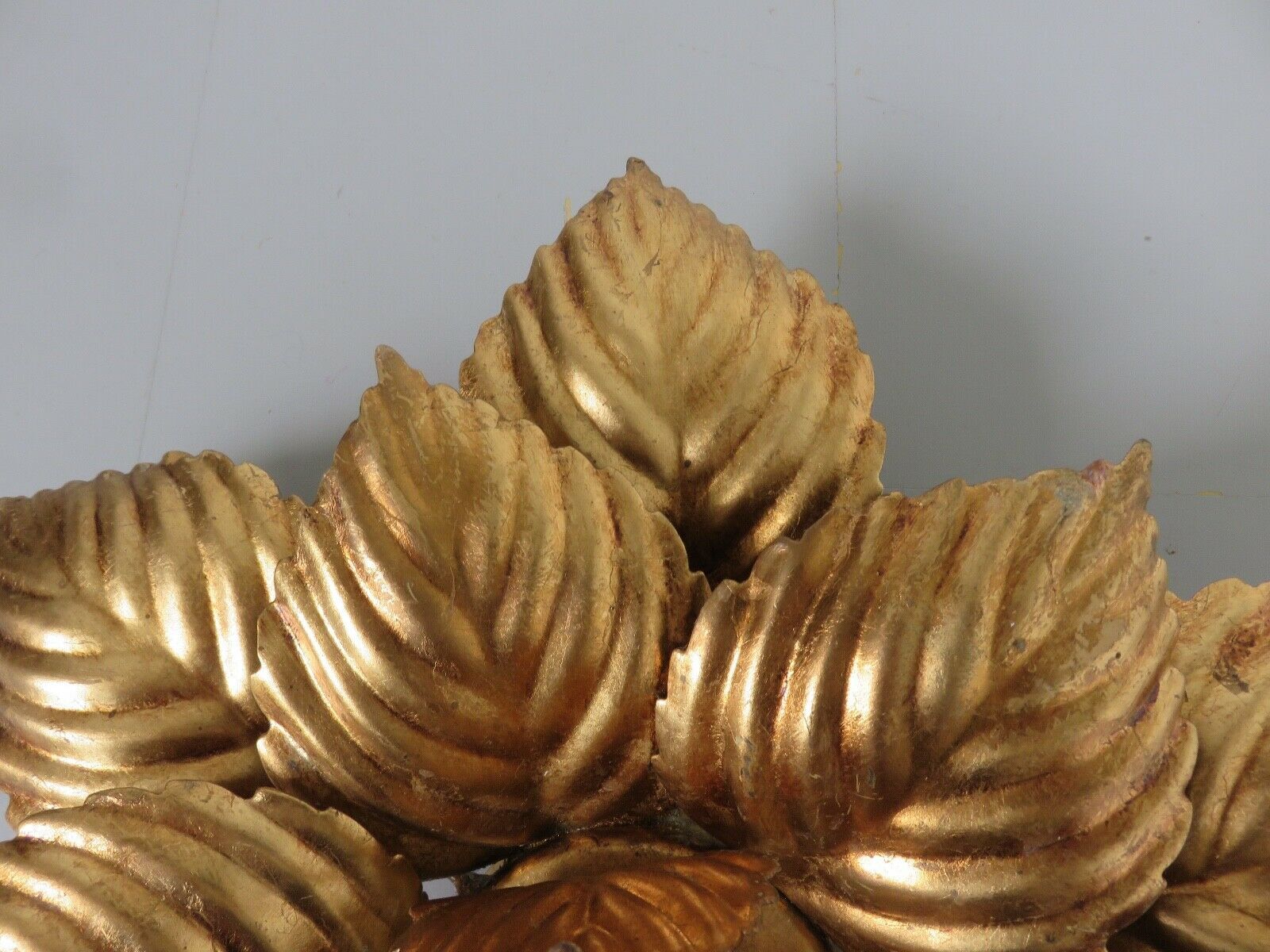 Pair of "flower" sconces in 70s golden metal