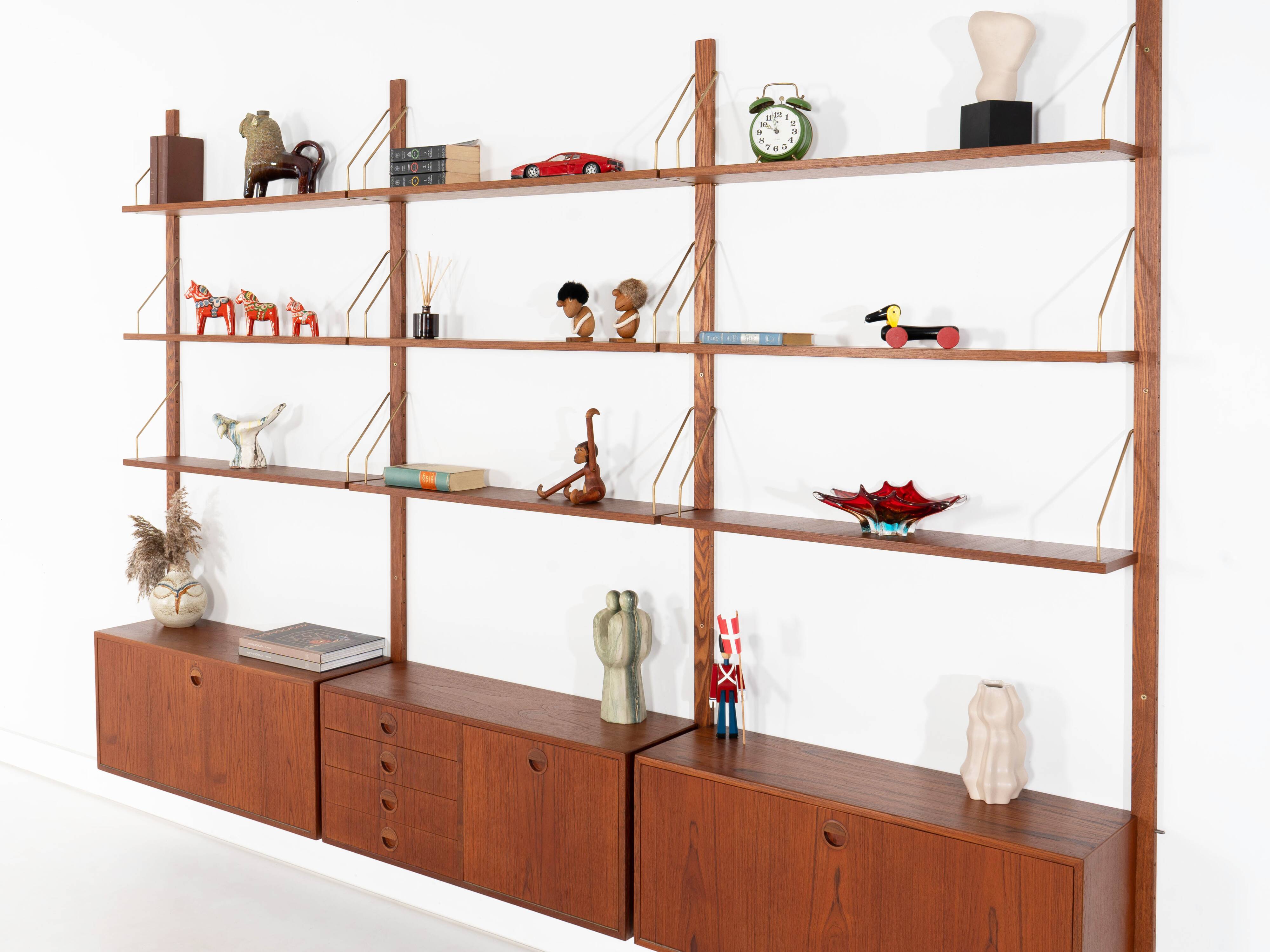 Teak modular shelving unit, Danish design, 1960s, designed by Rud Thygesen
