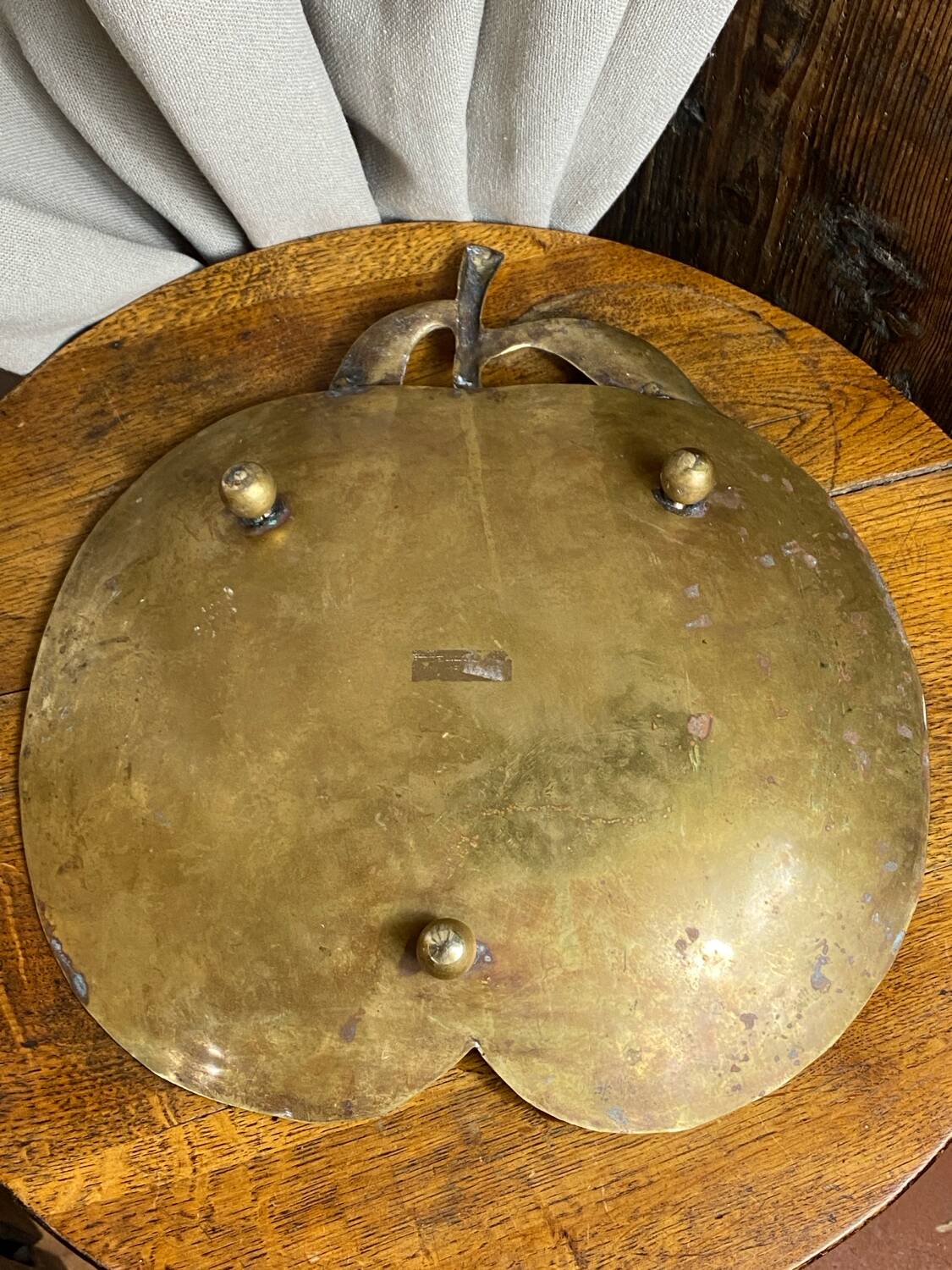 Large brass bowl, in the shape of an apple