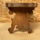 Ancien Tabouret Banc Communion Bois Sculpté + Monogramme Metal Début XXe