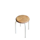 White tubular metal and wood stool