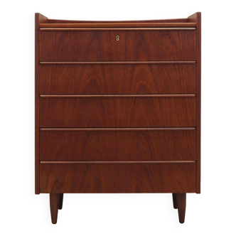 Teak chest of drawers, Danish design, 1970s, production: Denmark