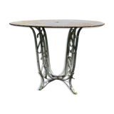 Sheet metal and iron garden table