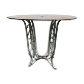Sheet metal and iron garden table