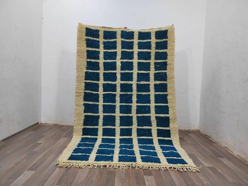 Handmade pure natural wool rug, size 160 x 250 cm