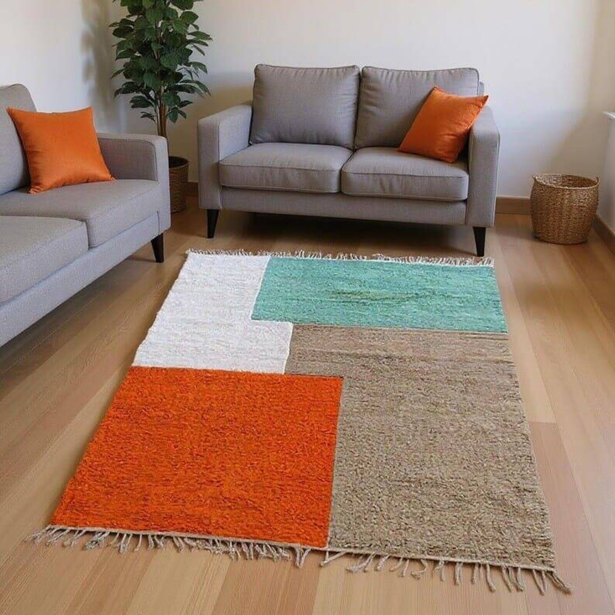 Handmade pure wool Moroccan rug from Oued Zam, size 155 x 245 cm.