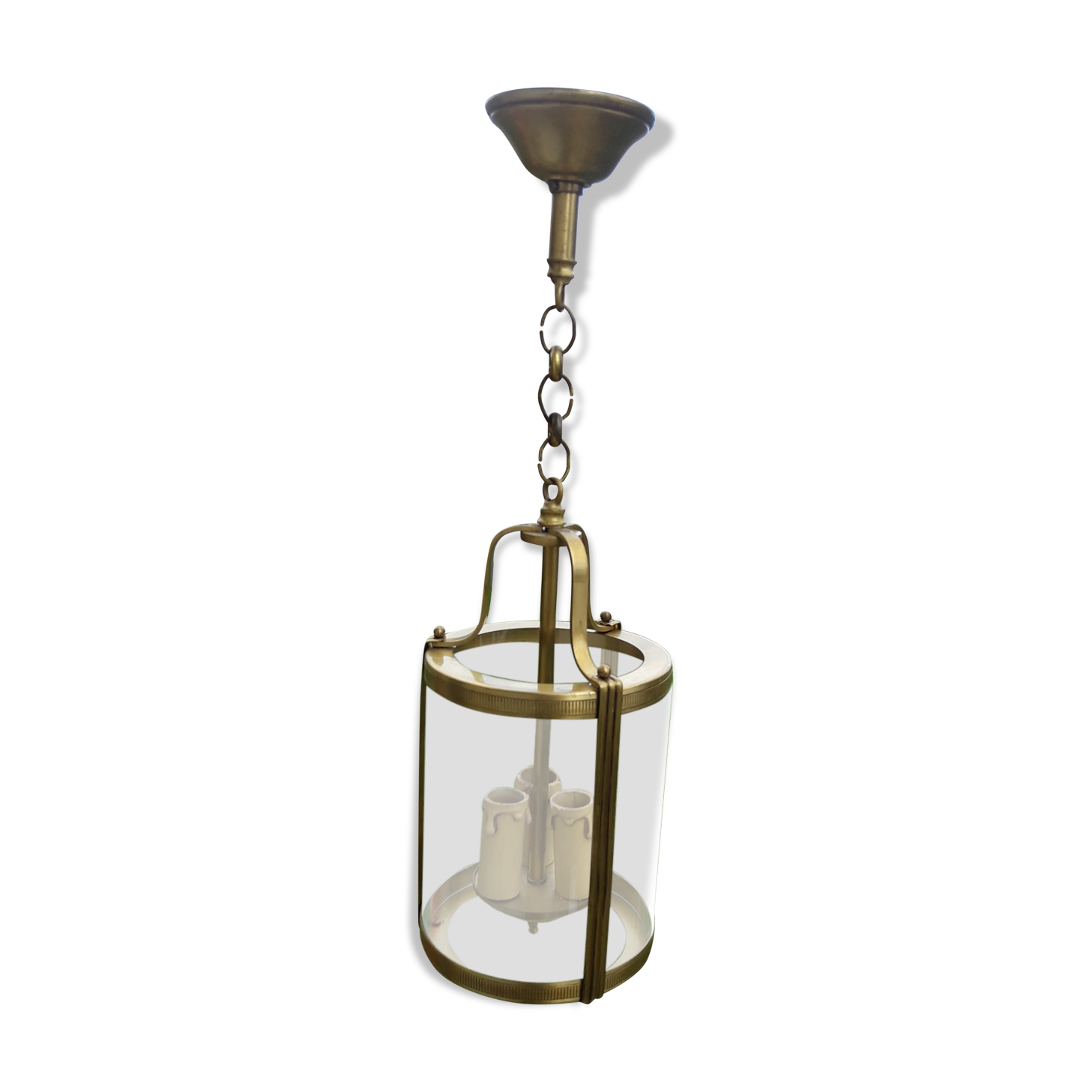Vestibule lantern 3 lights in gilded bronze n°2