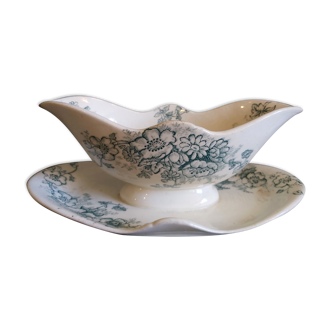French vintage sauce boat, Anémone, from L. Bertrand, Bordeaux