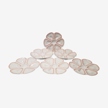 6 limoges porcelain oyster plates, by Robert Haviland