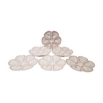 6 limoges porcelain oyster plates, by Robert Haviland