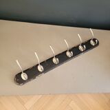 Antique wall coat rack with 6 hooks
