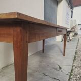 Table de Ferme rustique en merisier massif 19éme - 1m91.5