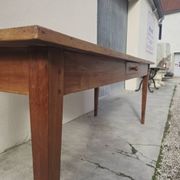 Table de Ferme rustique en merisier massif 19éme - 1m91.5