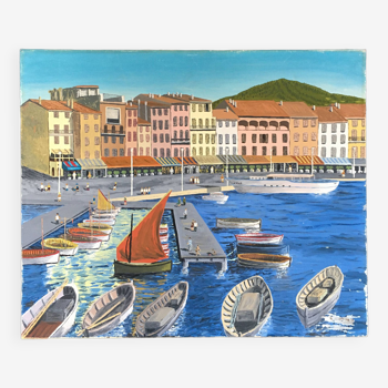 St Tropez port painting