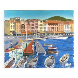 St Tropez port painting