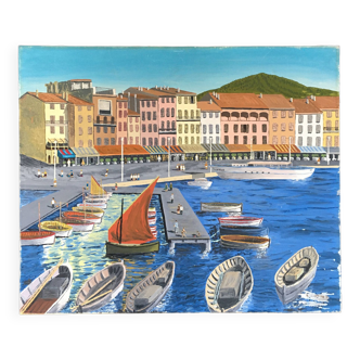 Tableau port de St Tropez