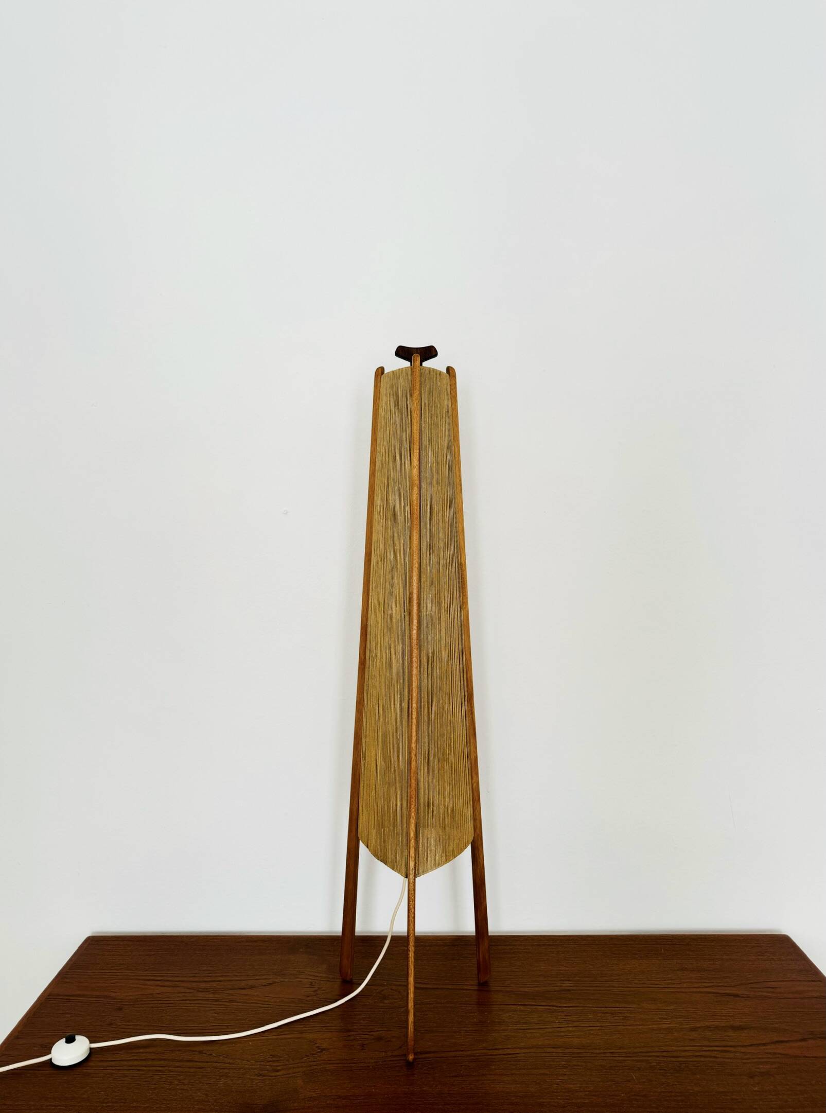 Sisal and Teak Floor Lamp by Temde