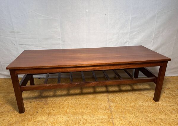 Table basse rétro vintage en teck avec rangement – Fonctionnelle des années 1960