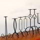 Black iron tripod chandelier, brutalist, 1970 - 34 cm
