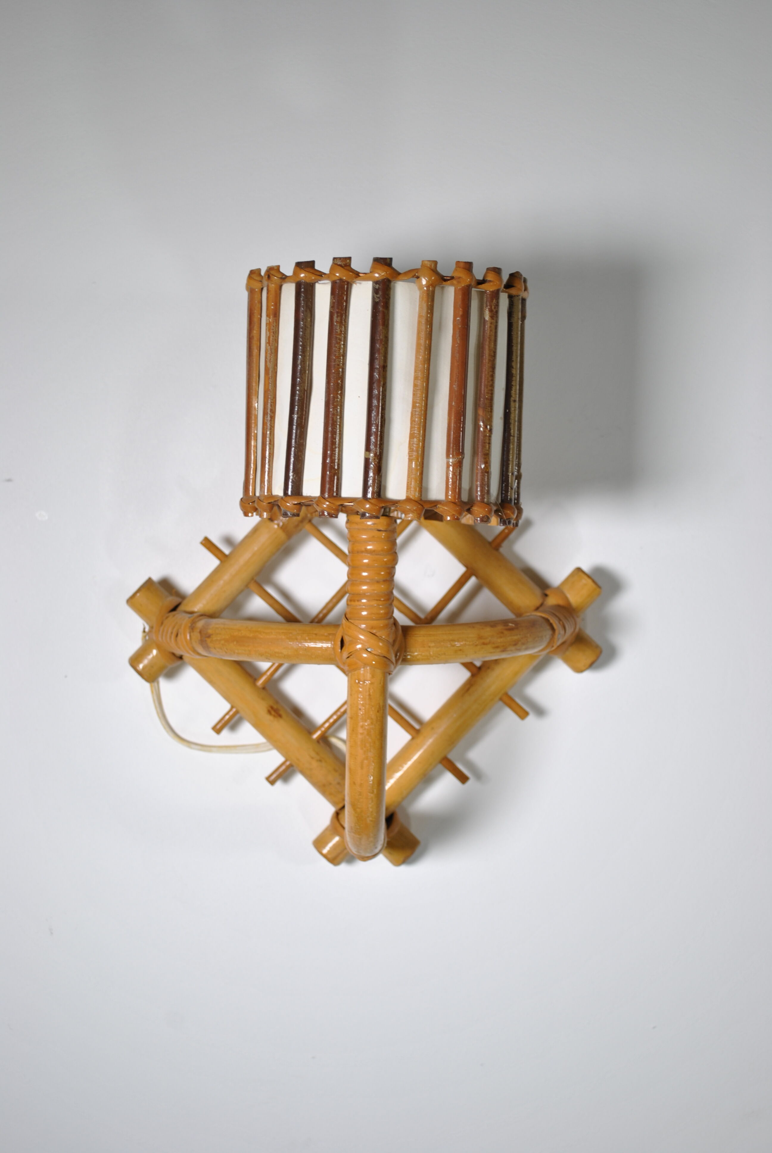 Pair of rattan sconces 1960