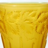 Art nouveau planter in amber glass by josef inwald barolac, 1930s