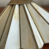 Pair of brass and glass wall lights