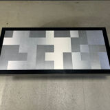 Vintage lacquer and aluminum coffee table, 1970s