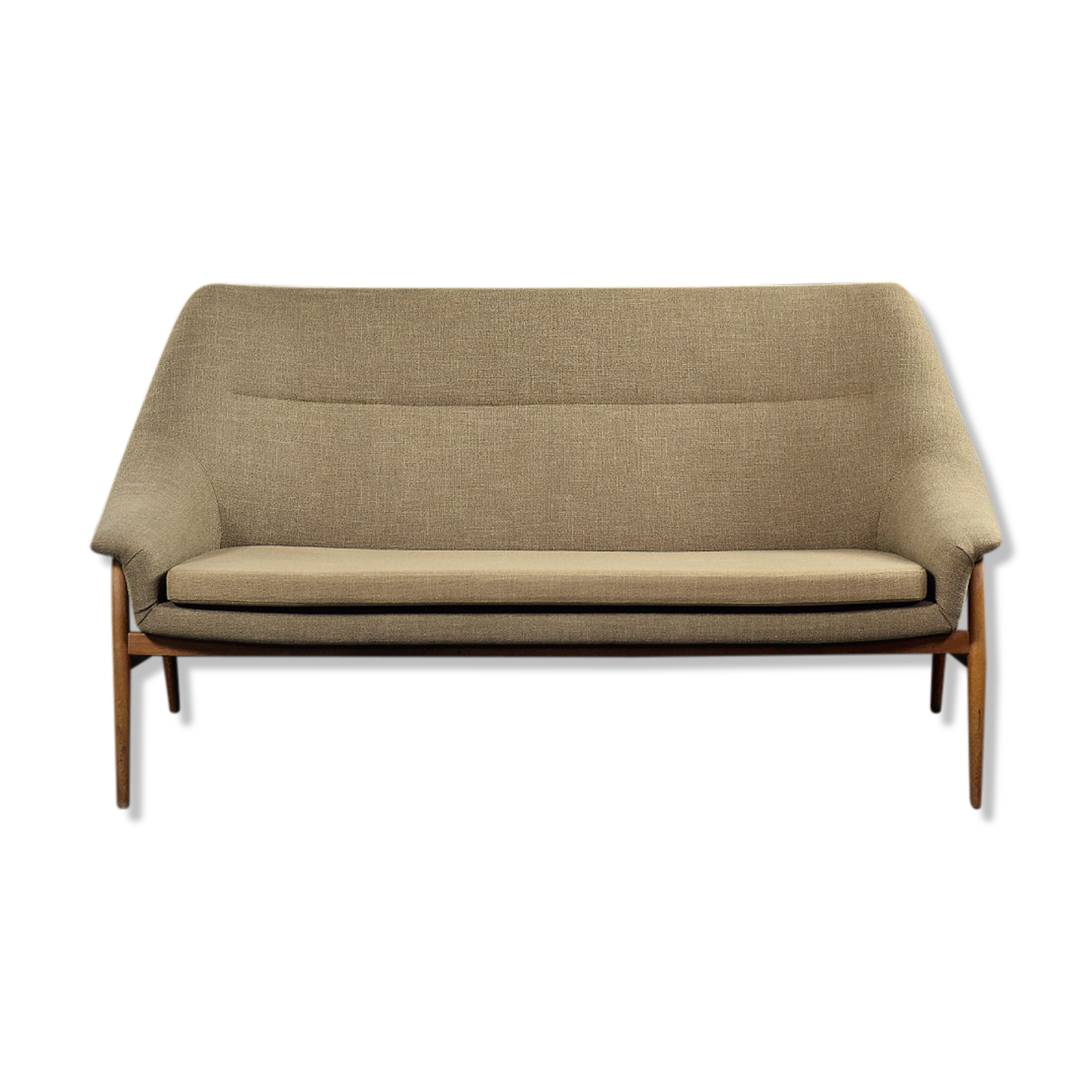 Vintage Mid-Century Scandinavian Modern 2-Seater Brown Fabric Sofa Grace by Ikea, 1961