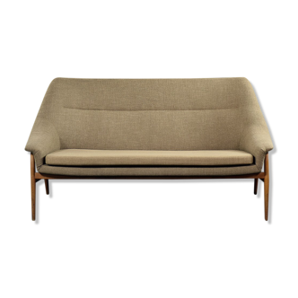 Vintage Mid-Century Scandinavian Modern 2-Seater Brown Fabric Sofa Grace by Ikea, 1961