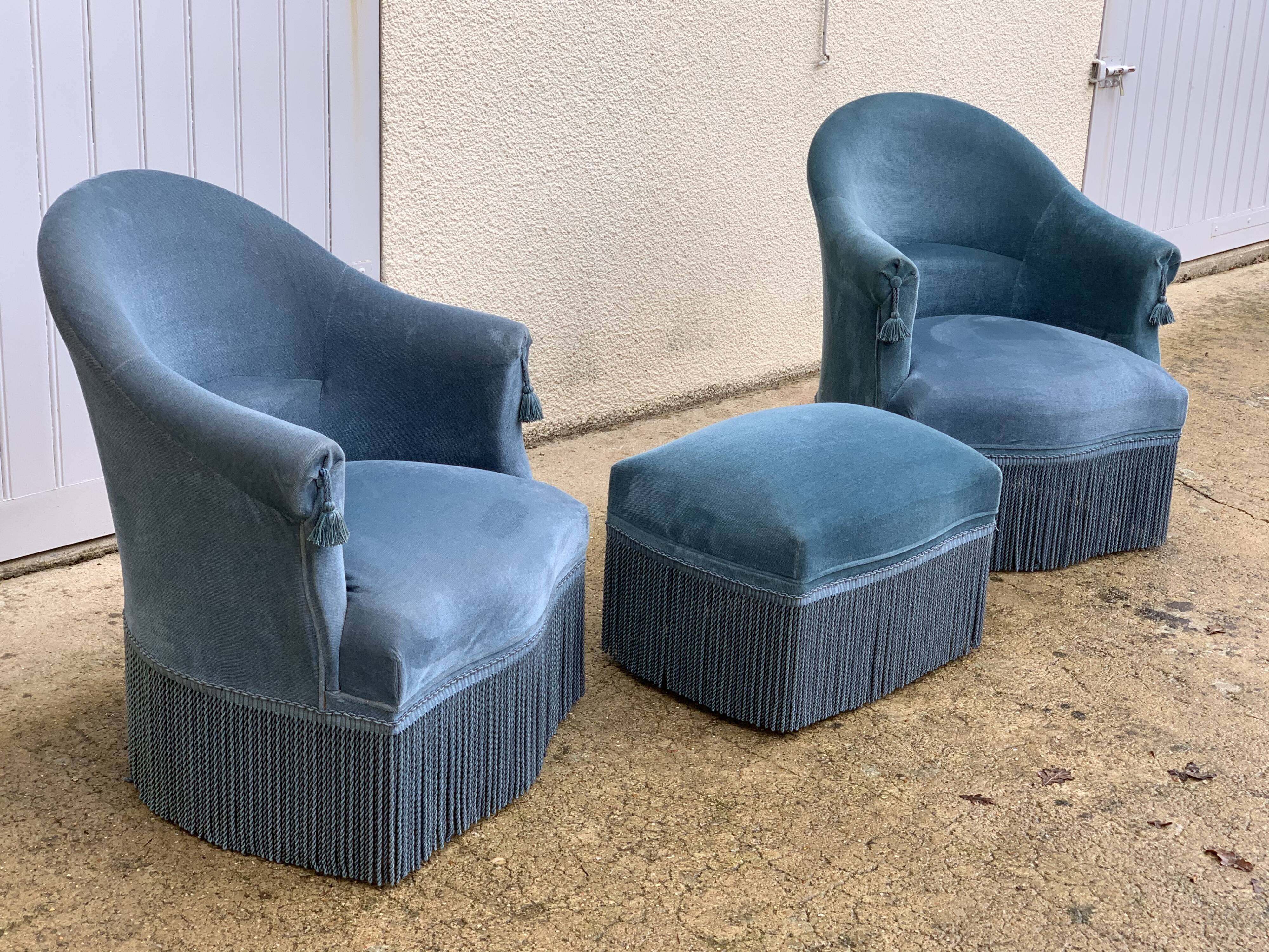 Pair of armchairs toad and rest feet 1970