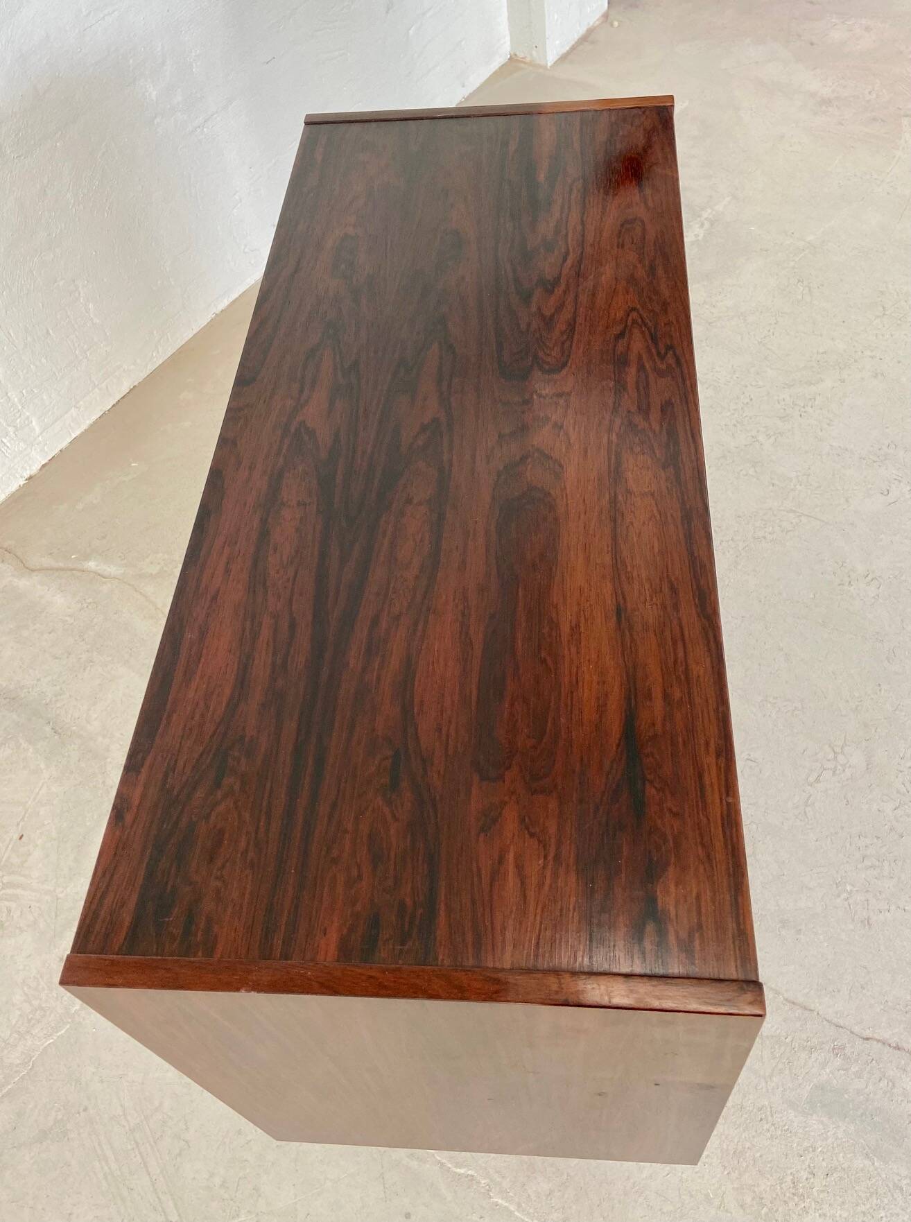 Vintage danish mid century rosewood sliding door cabinet 1960s