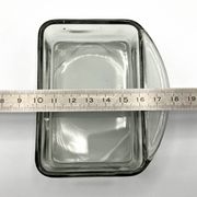 Teak tray and its 4 stackable glass dishes • Denmark • 1960