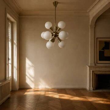 Sputnik Chandelier Mid Century Glass Kamenický Šenov 1960s Czechoslovakia