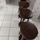 Suite of 4 vintage brutalist bar stools 1960s