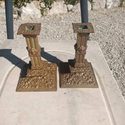 Financial-style candle holders in gilded bronze