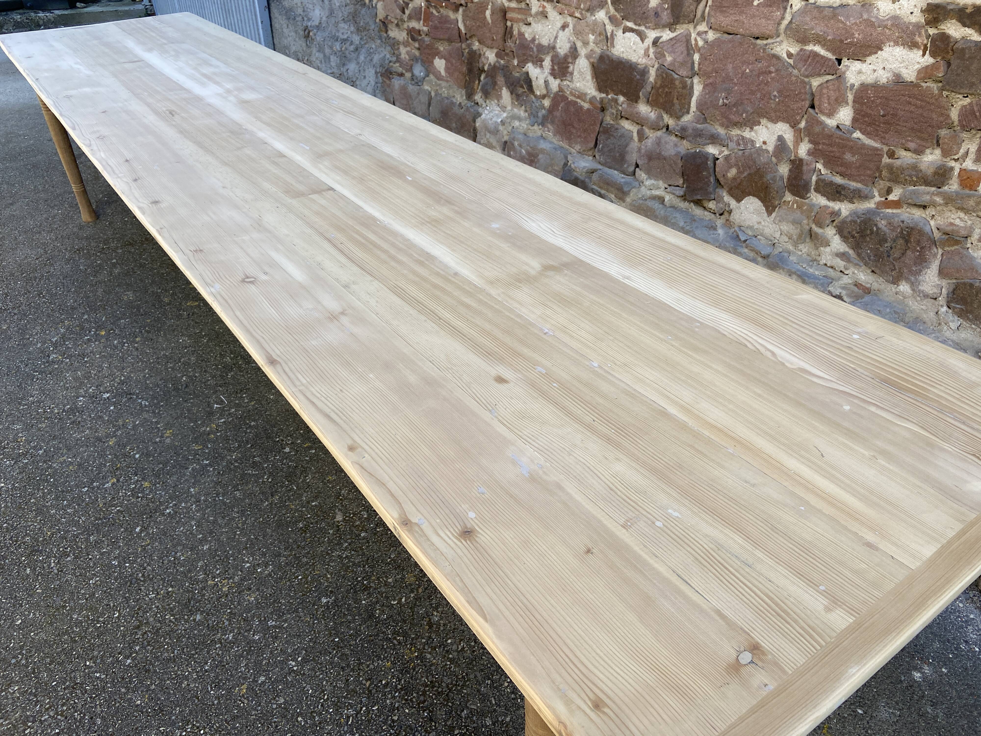 Très grande table de ferme 380 cm en sapin