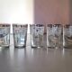 5 vintage glasses / cups, Art Deco geometric design
