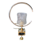 Table lamp glass globe brass and chrome