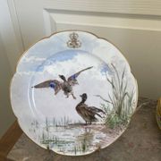 Antique 6x Sèvres Porcelain Plates Lahore & Basket 19th Century Hunting